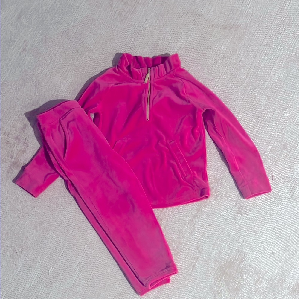 Lilly Pulitzer Pink Velour Track Suit size 2-3T